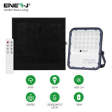 50W LED Floodlight Outdoor with Solar Panel, IP65 Waterproof, 1100 Lumens, Wall Light Work Lighting for Garage, Garden, Warehouse etc