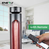 ENER-J 1200W Portable Infrared Heater – IP65 Rated Indoor & Outdoor Electric Space Heater with 8 Heat Settings, Oscillation, Low-Energy Silent Operation for Home, Office, Patio or Garden