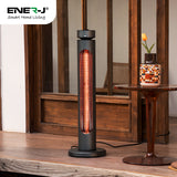 ENER-J 1200W Portable Infrared Heater – IP65 Rated Indoor & Outdoor Electric Space Heater with 8 Heat Settings, Oscillation, Low-Energy Silent Operation for Home, Office, Patio or Garden