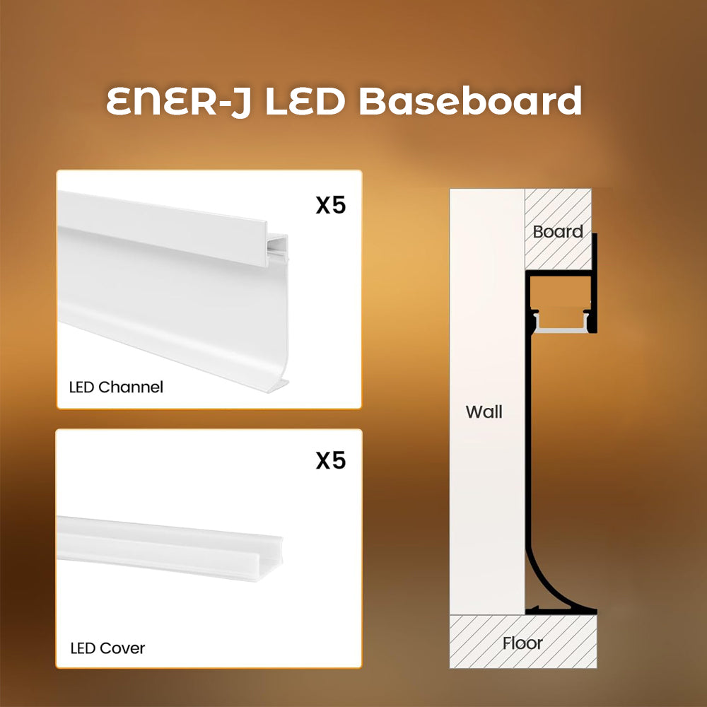 LED Skirting Aluminium Profile, White housing, Length: 3 Meters (Pack of 4)