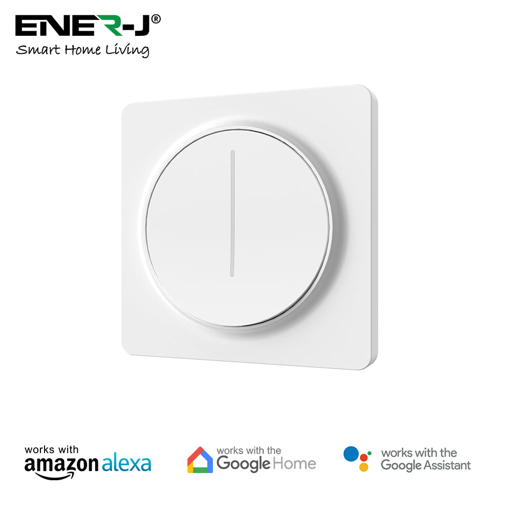 Smart Wi-Fi Dimmable Switch 1 Gang, Smart Dimmable Switch For Led Lights, Compatible With Alexa For Dimming Lights & Bulbs, White