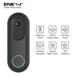 1080P Wired & Wireless Video Doorbell Kit with 5200mah Battery & USB Foldable Chime