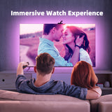 LED TV Backlight with Camera, 3.8M RGBIC LED Strip Light for 55-65 inch TVs, Smart TV Lights with Bluetooth and Wi-Fi Control, Works with Alexa, Music Sync