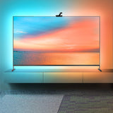 LED TV Backlight with Camera, 3.8M RGBIC LED Strip Light for 55-65 inch TVs, Smart TV Lights with Bluetooth and Wi-Fi Control, Works with Alexa, Music Sync