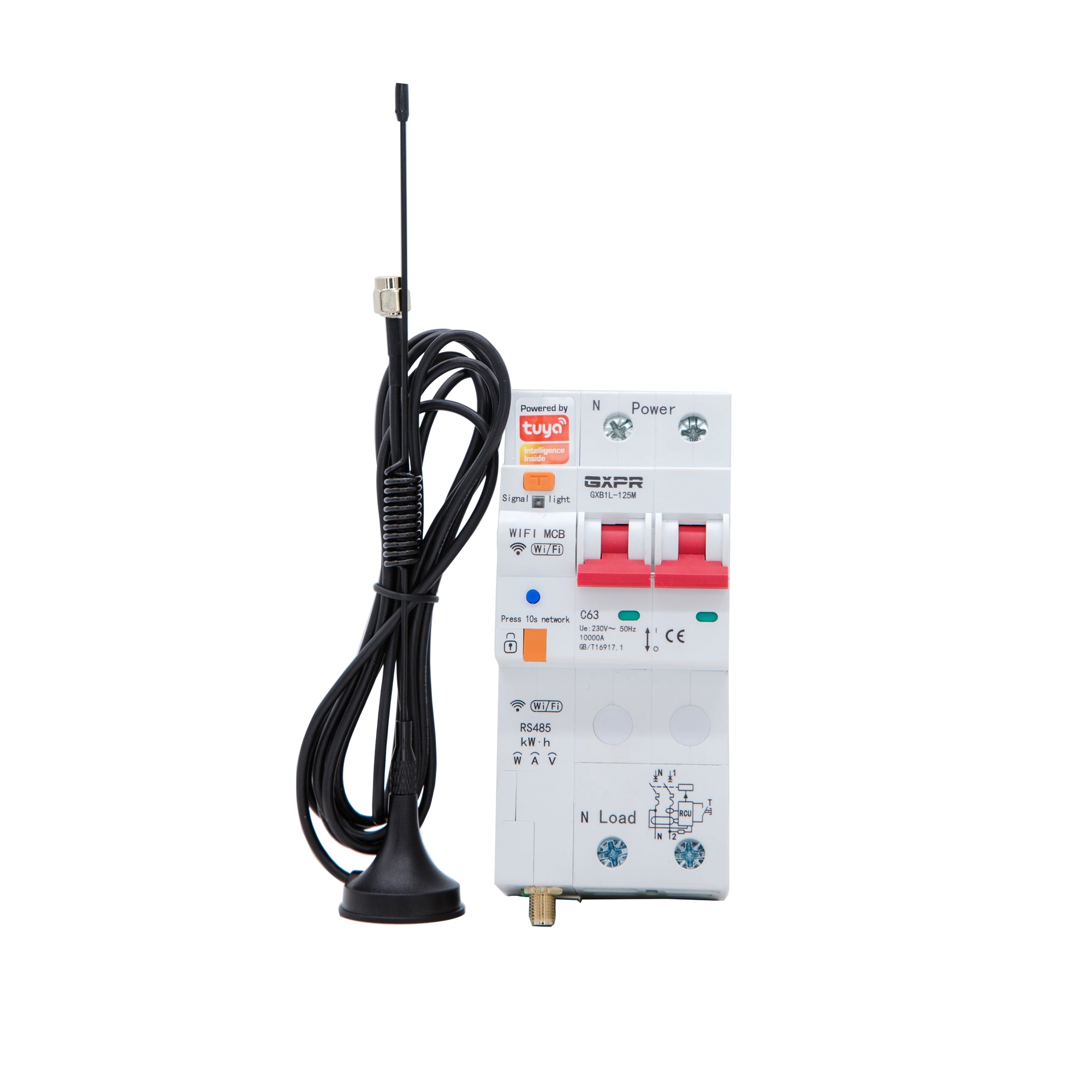 Smart WiFi Circuit Breaker Automatic Switch Overload Short Circuit Protection MCB 2P AC230V 63A