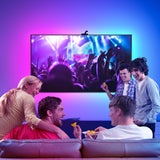 LED TV Backlight with Camera, 3.8M RGBIC LED Strip Light for 55-65 inch TVs, Smart TV Lights with Bluetooth and Wi-Fi Control, Works with Alexa, Music Sync