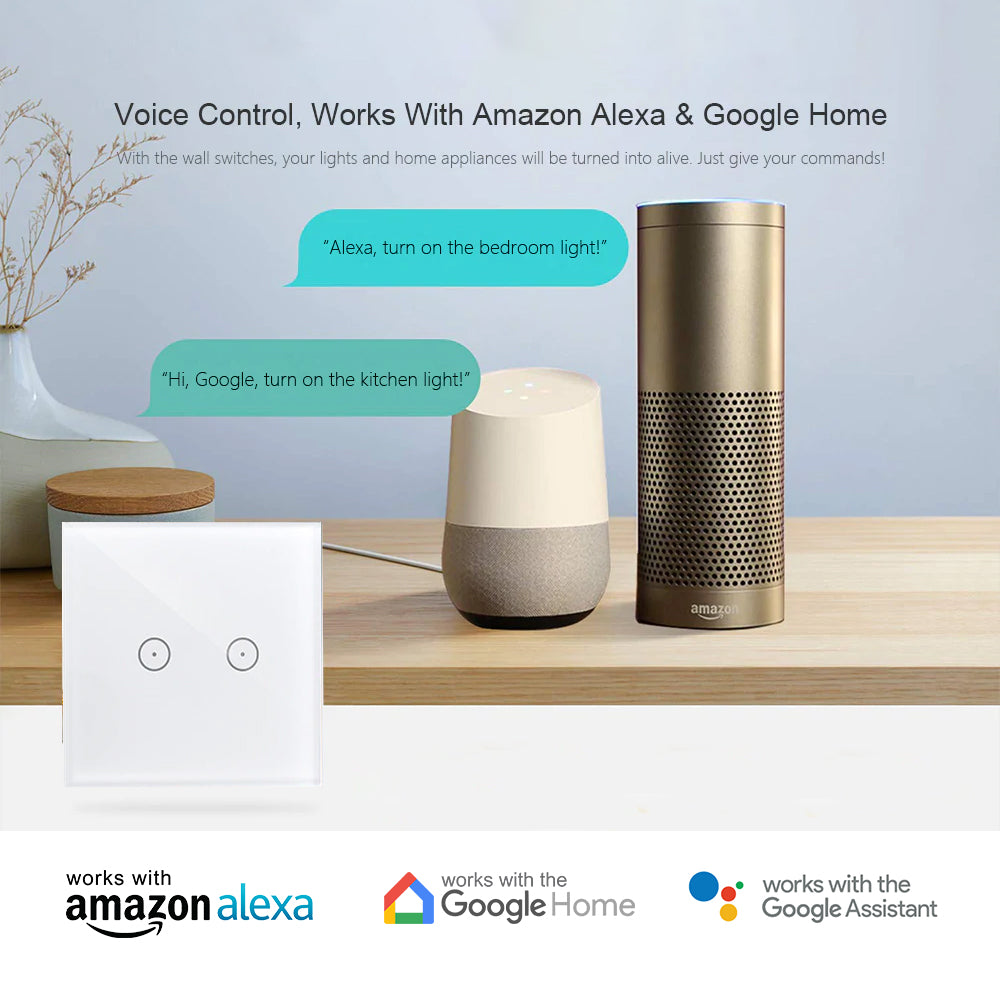 3 Gang Smart Touch Switch with Timer, APP & Voice Control, Smart Alexa Light Switch Works with Amazon and Google Home, No Neutral Required