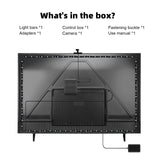 LED TV Backlight with Camera, 3.8M RGBIC LED Strip Light for 55-65 inch TVs, Smart TV Lights with Bluetooth and Wi-Fi Control, Works with Alexa, Music Sync