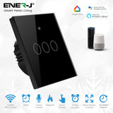 3 Gang Smart Touch Switch with Timer, Black Body, APP & Voice Control, Smart Alexa Light Switch Works with Amazon and Google Home, No Neutral Required