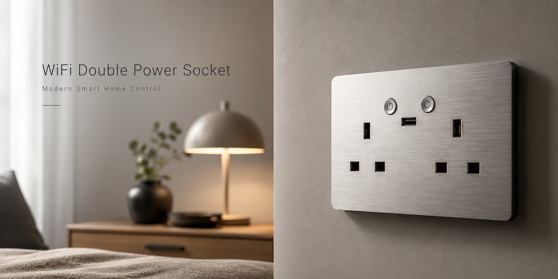 ENER-J Smart Wall Socket – WiFi Double Power Socket with USB 