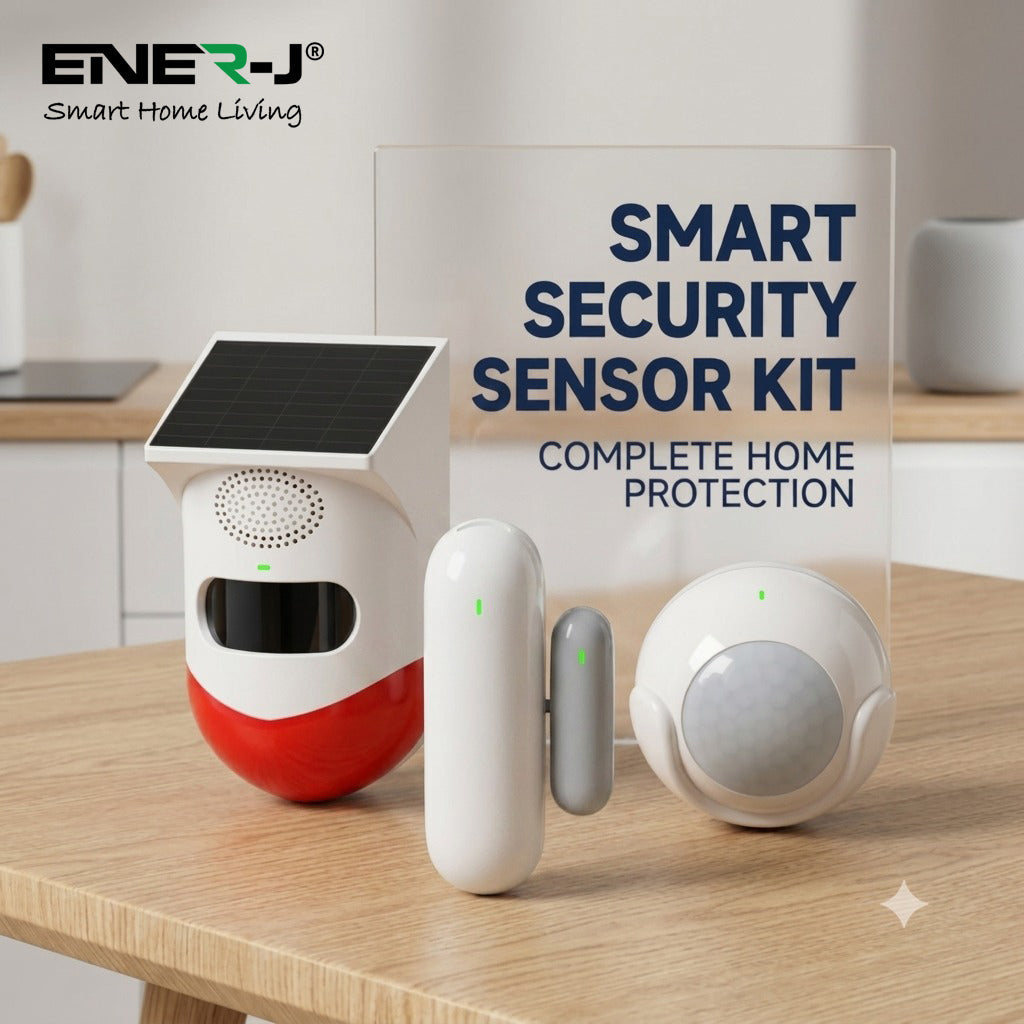 Ener-J Smart Security Sensor Kit with Door Window Sensors Motion Sensors and Siren