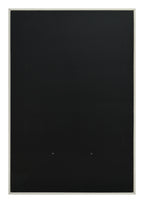 A minimalist black rectangular panel or canvas with a thin light beige border, shown against a plain white background.