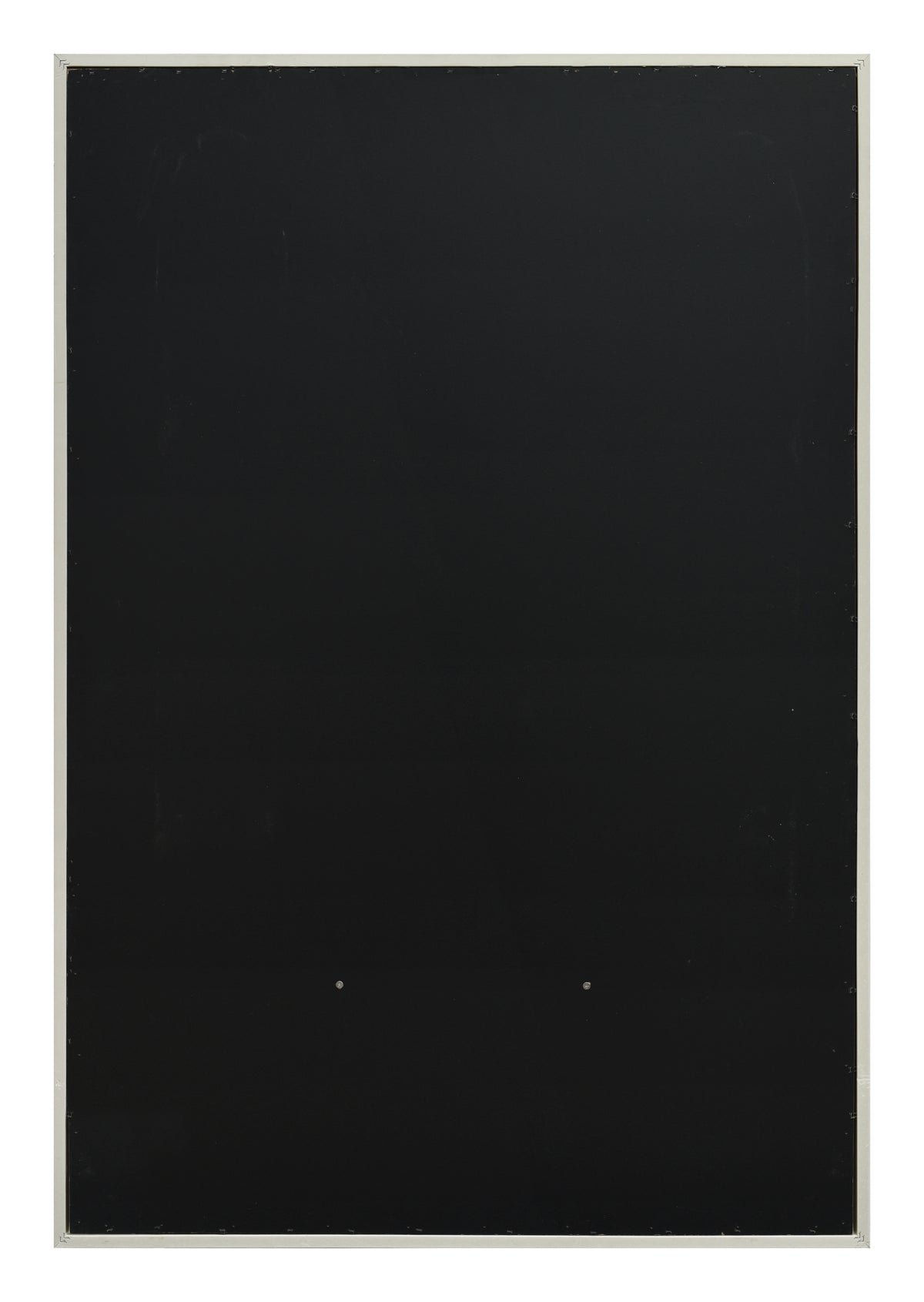 A minimalist black rectangular panel or canvas with a thin light beige border, shown against a plain white background.