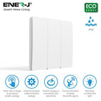 3 Gang Wireless Kinetic Switch, White+Non Dimmable + Wi-Fi 5A RF Receiver