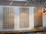 3D Modern Design Prism Wall Mounted PU Padded Wall Panels, light weight and fire resistant, easy DIY