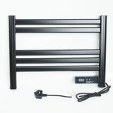 Infrared Heated Towel Rail LC Screen with BS plug 1.2 m for Bathroom IP24 Black