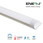Pack of 2 LED Prismatic Batten Fitting Lights, 45W, complete fitting 1.5m, 4000 lumens, 6500K
