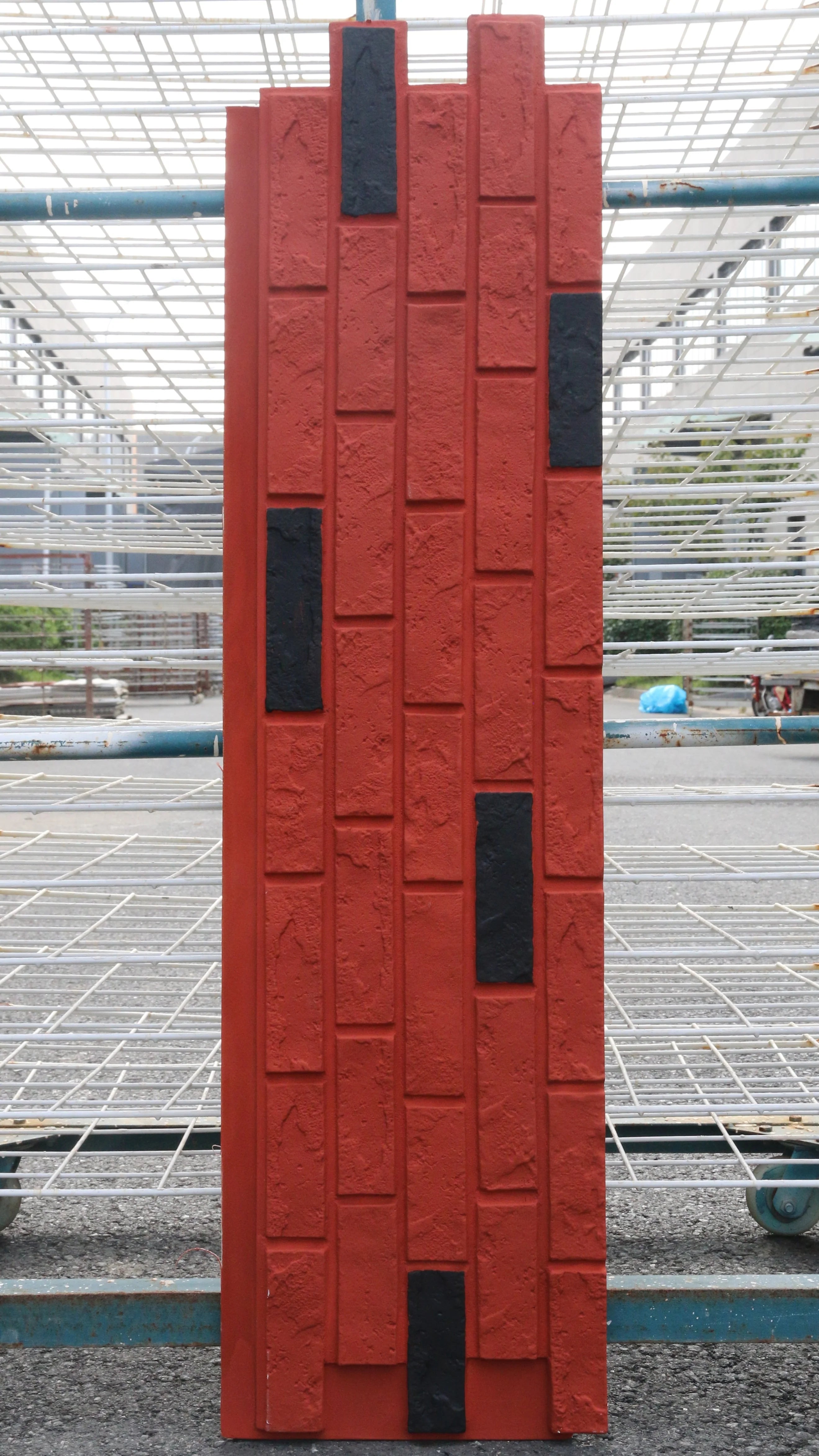 Brick style pattern Hard PU Wall Panel. Size: 1160 x 300 x 25 mm (Pack of 2) – Red
