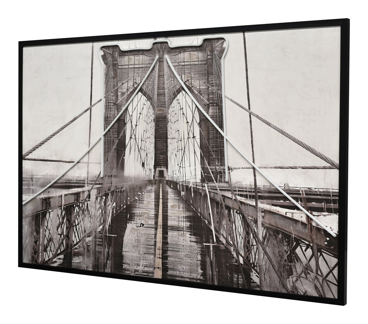 BBritwall LED Wall Art Winter Bridge Illuminated Canvas 123x83cm with UK Plug & ON Off Switch