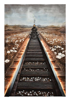 Britwall LED Wall Art Train on Tracks Illuminated Canvas 80x120cm with UK Plug & ON Off Switch