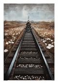 Britwall LED Wall Art Train on Tracks Illuminated Canvas 80x120cm with UK Plug & ON Off Switch