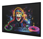 Britwall LED Wall Art DJ Monkey Illuminated Canvas 123x83cm with UK Plug & ON Off Switch