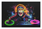 Britwall LED Wall Art DJ Monkey Illuminated Canvas 123x83cm with UK Plug & ON Off Switch