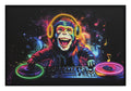 Britwall LED Wall Art DJ Monkey Illuminated Canvas 123x83cm with UK Plug & ON Off Switch