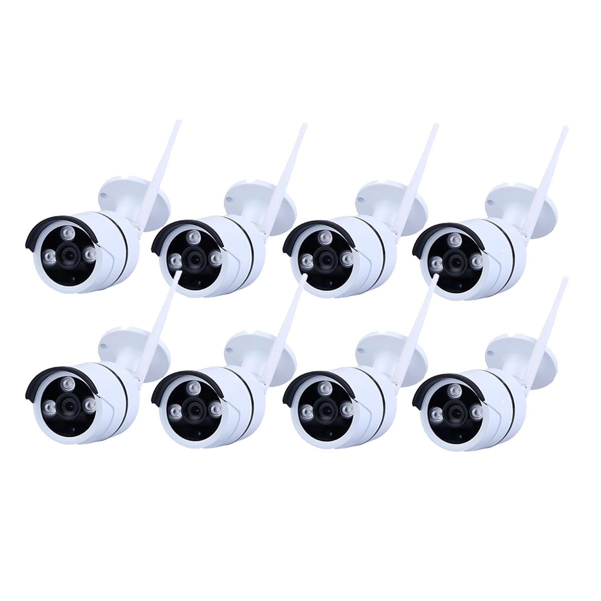 Wireless CCTV Kit with 8 x Outdoor IP Cameras with NVR, 2 TB Hard Disk & 10.5 Inches Monitor
