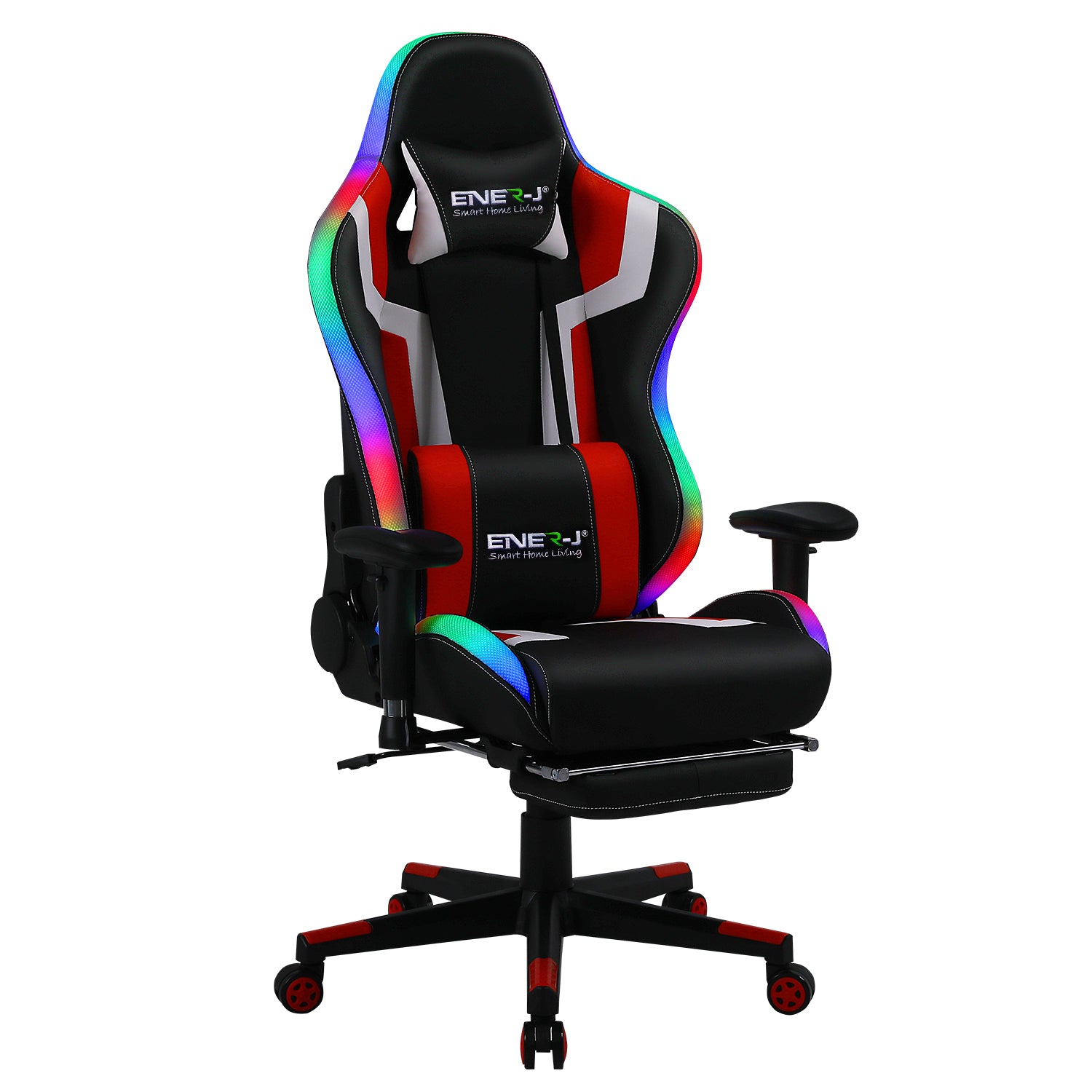 RGB Gaming Chair, LED Lights, Ergonomic Design Reclining Swivel Chair