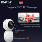 Ener-J Smart WiFi 1080P PTZ Indoor Security Camera, 360 Degreesâ Coverage, Night Vision, Two-Way Audio & Motion Tracking