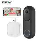 Ener-J Flexi Smart Video Doorbell, 1080p HD, Wired or Wireless Battery Powered, Indoor USB Chime