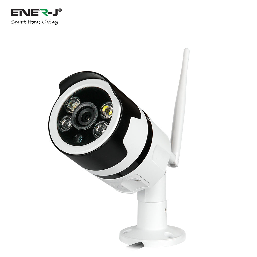 ENER-J 1080P Smart WiFi Outdoor Bullet IP Camera with 25m Night Vision, Motion Detection, Two-Way Audio & IP66 Weatherproof Design, Home Security Surveillance Camera