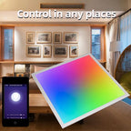Ener-J Smart RGB+CCT LED Ceiling Panel Light 600  x 600mm, 40W Backlit Panel, App, Remote & Voice Control