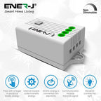 3 Gang Wireless Kinetic Switch, (Silver Finish) + 3 x  500W RF Receiver