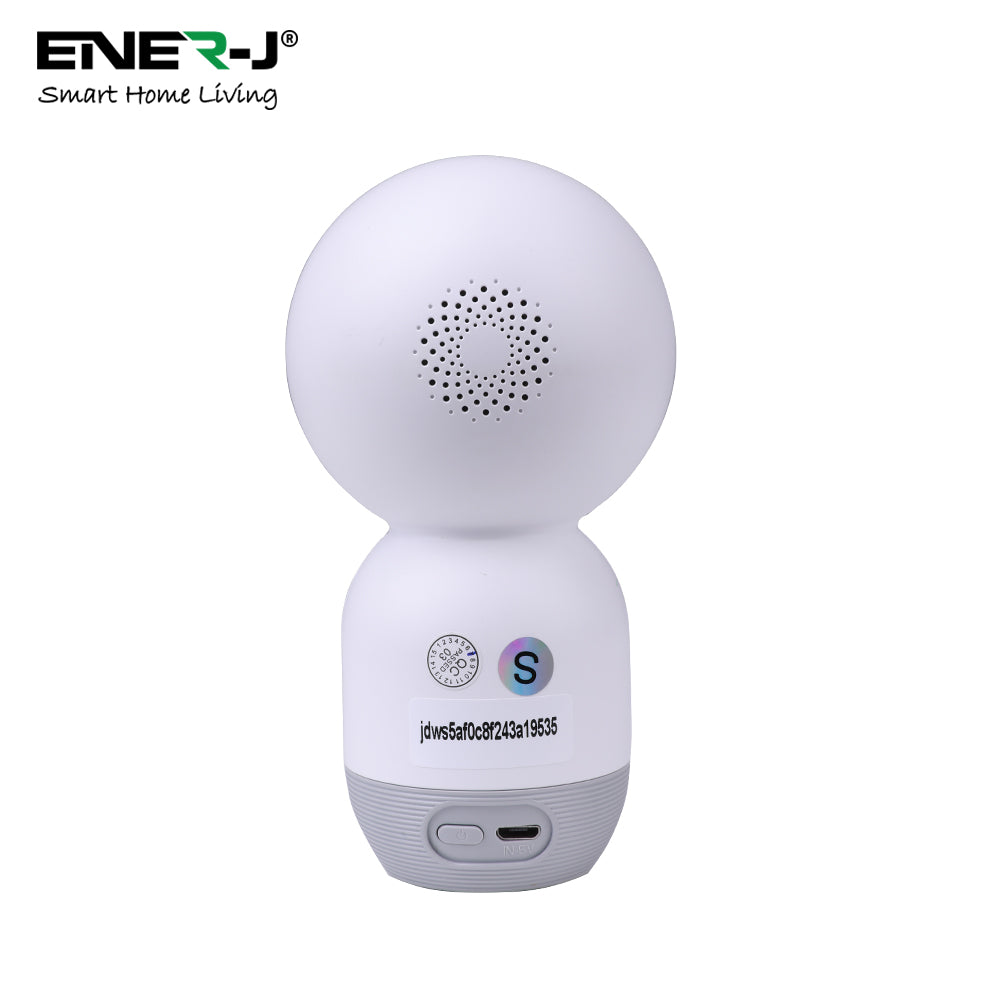 Ener-J Smart WiFi 1080P PTZ Indoor Security Camera, 360 Degreesâ Coverage, Night Vision, Two-Way Audio & Motion Tracking