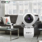 Ener-J Smart WiFi 1080P PTZ Indoor Security Camera, 360 Degreesâ Coverage, Night Vision, Two-Way Audio & Motion Tracking