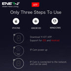 Ener-J Smart WiFi 1080P PTZ Indoor Security Camera, 360 Degreesâ Coverage, Night Vision, Two-Way Audio & Motion Tracking