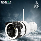 ENER-J 1080P Smart WiFi Outdoor Bullet IP Camera with 25m Night Vision, Motion Detection, Two-Way Audio & IP66 Weatherproof Design, Home Security Surveillance Camera