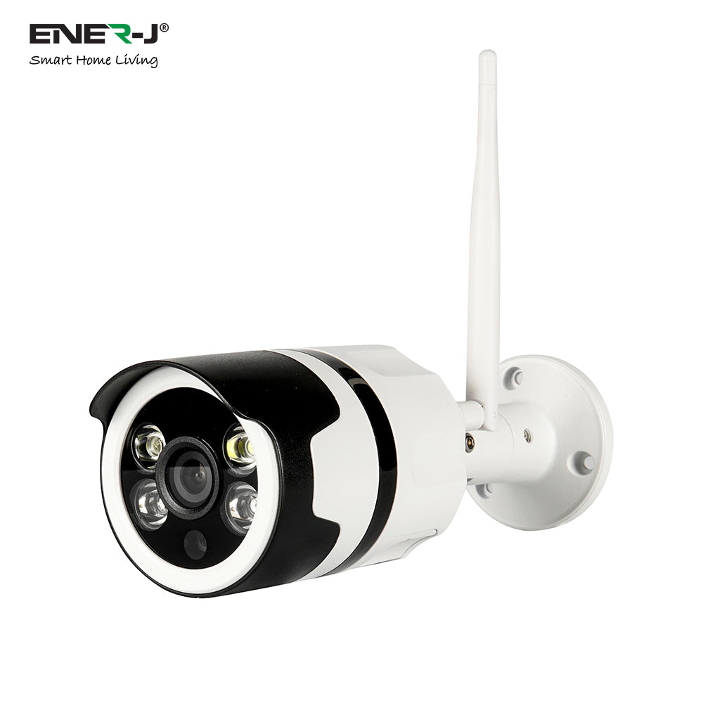 ENER-J 1080P Smart WiFi Outdoor Bullet IP Camera with 25m Night Vision, Motion Detection, Two-Way Audio & IP66 Weatherproof Design, Home Security Surveillance Camera