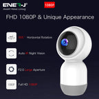 Ener-J Smart WiFi 1080P PTZ Indoor Security Camera, 360 Degreesâ Coverage, Night Vision, Two-Way Audio & Motion Tracking