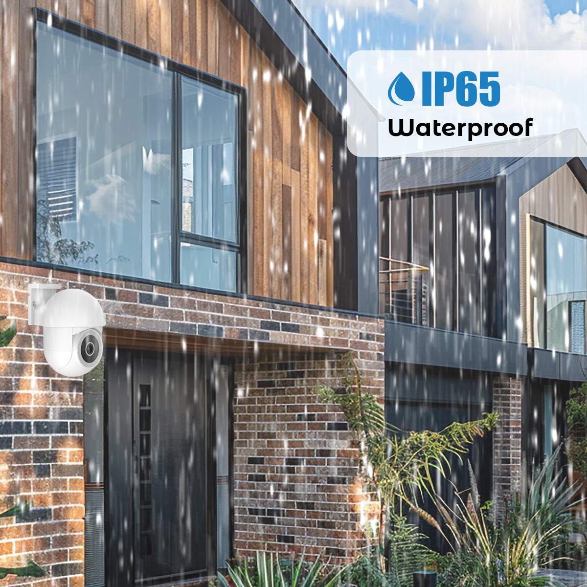 ENERJ Smart WiFi Outdoor Dome IP Camera, 2K 3MP Pan-Tilt Security Camera with Night Vision, Motion Detection, Two-Way Audio, Alexa/Google Home Compatible