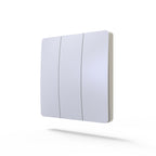 Ener-J 3-Gang Wireless Kinetic Light Switch, White, Self-Powered, IP65 Waterproof (Pro Series)