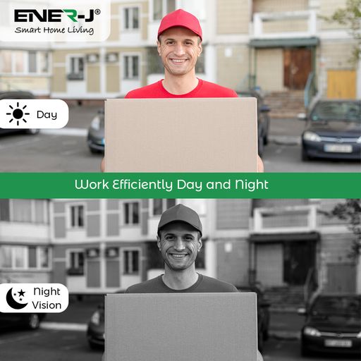 Ener-J Flexi Smart Video Doorbell, 1080p HD, Wired or Wireless Battery Powered, Indoor USB Chime