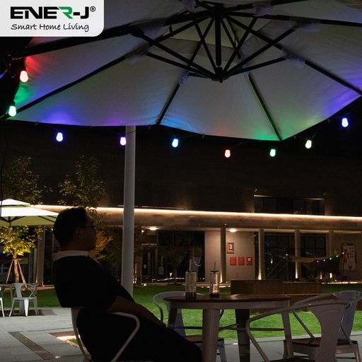 Solar RGB+WW (2 Way) String Lights with Remote for Festive, 10 Meters, 10 lamps, IP44
