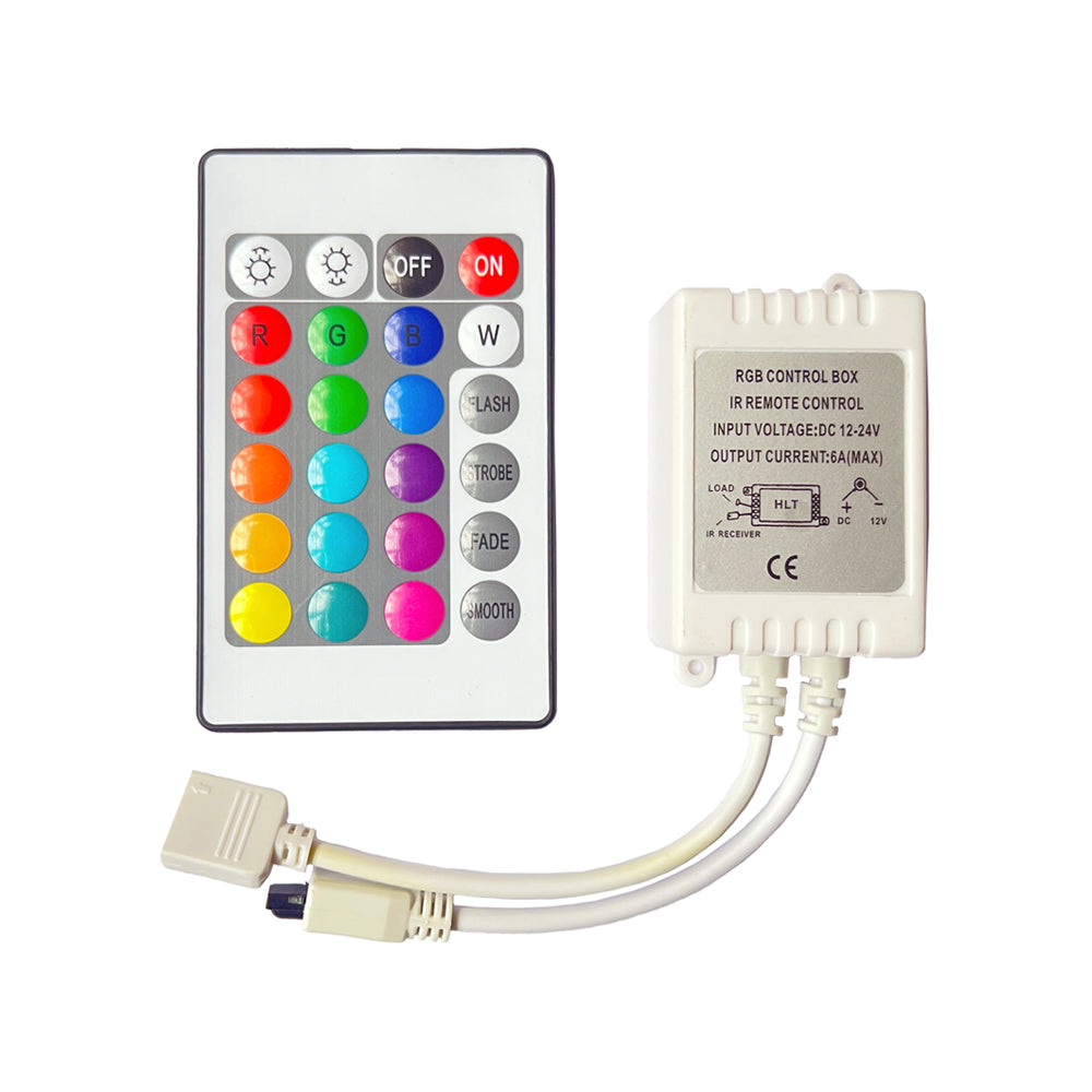 24v Rope Rgb Controller RGB LED Strip Controller with 24-Button Remote - Easily Switch Colors