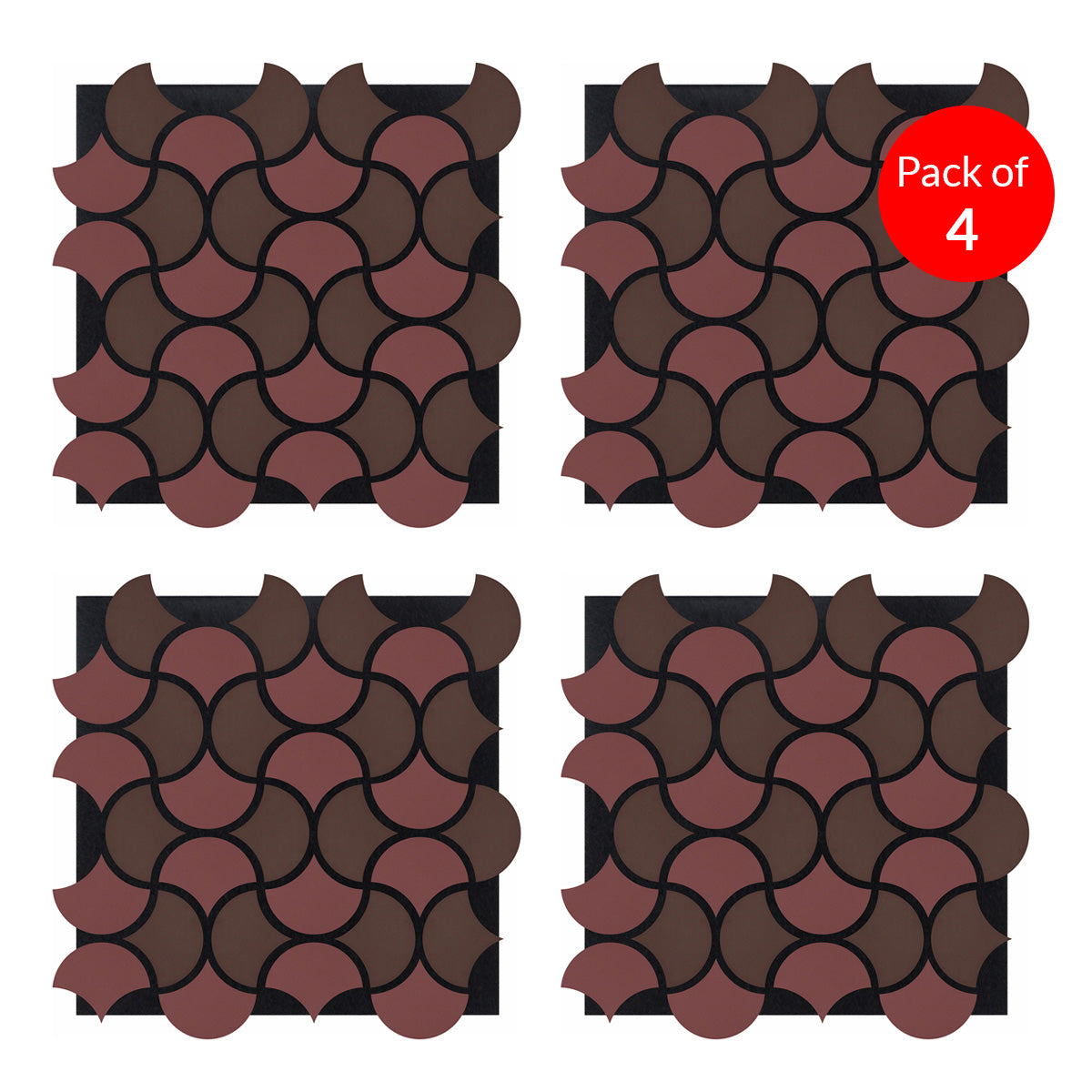 Britwall Acoustic Wall Panel 600x600mm PET + MDF Pack of 4 – Wave Arc Design