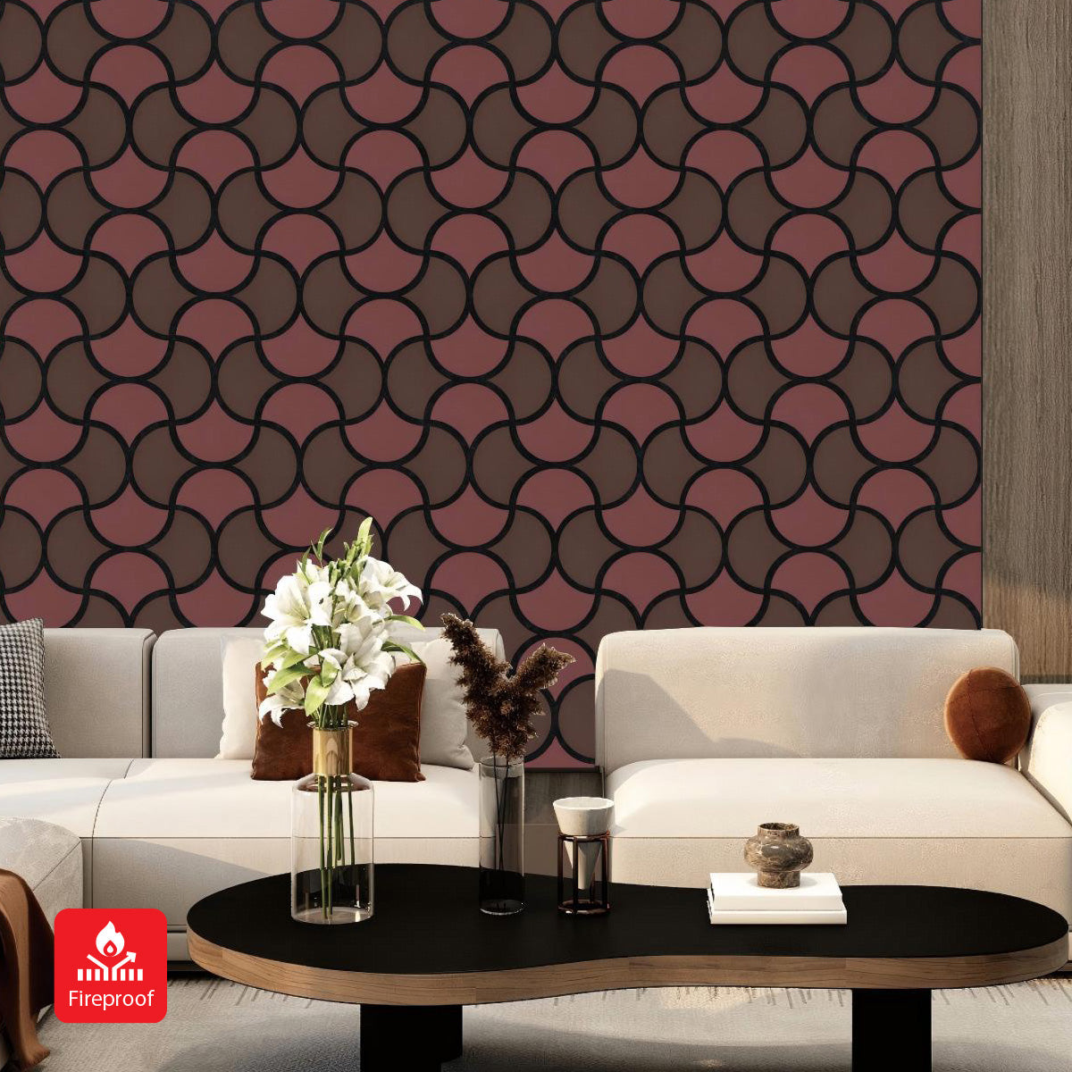 Britwall Acoustic Wall Panel 600x600mm PET + MDF Pack of 4 – Wave Arc Design