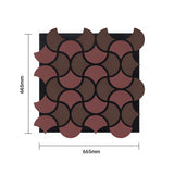 Wave Arc Design Acoustic Wall Panel - Soundproof PET + MDF  Size: 665 x 665 x17 mm (Pack of 4)