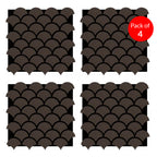 Modern Fish Scale Pattern Acoustic Wall Panel - PET + MDF Size: 640 x 665 x17 mm (Pack of 4)